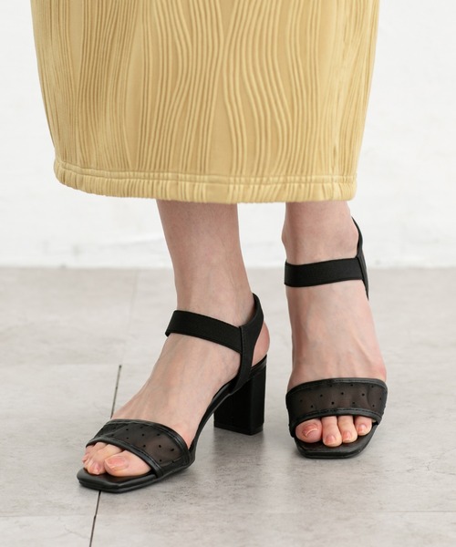 Honeys（ハニーズ）の「ゴム使いヒールサンダル（サンダル・レディース・ブラック系その他2/ブラック系その他/グレー・L/M/S/LL）」の3枚目の写真