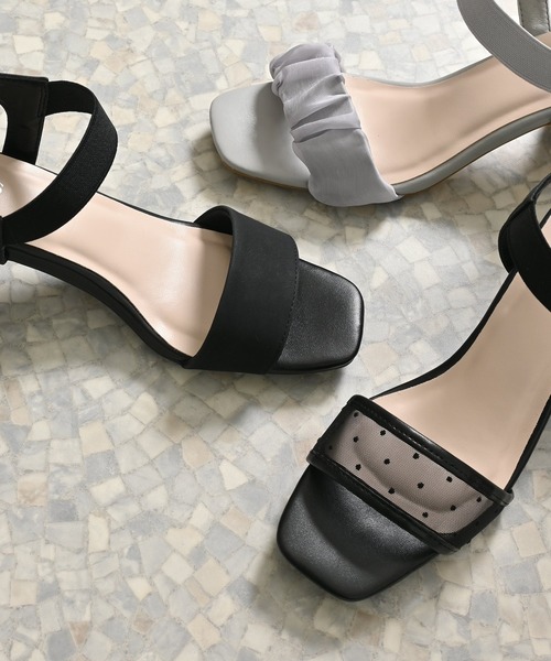 Honeys（ハニーズ）の「ゴム使いヒールサンダル（サンダル・レディース・ブラック系その他2/ブラック系その他/グレー・L/M/S/LL）」の18枚目の写真