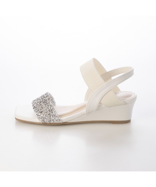 Realta(レアルタ)の「Realta(レアルタ)4cmウェッジソールキラキラビジューウェッジサンダル(サンダル・レディース・ピンク/ブラック/シルバー・S/M/L/LL)」の18枚目の写真