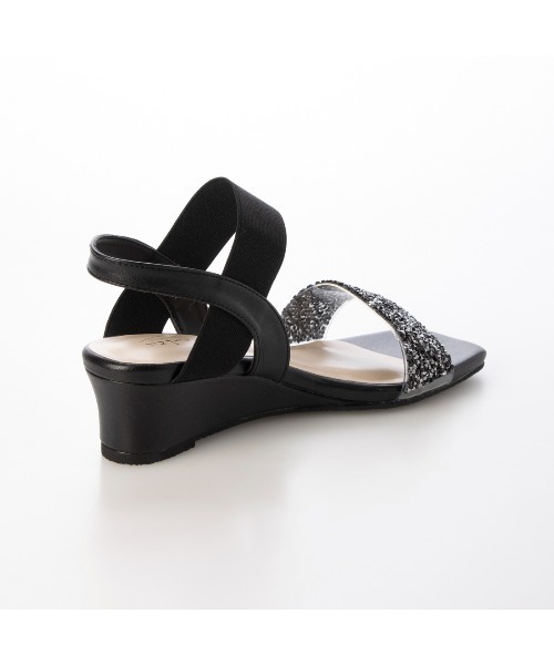 Realta(レアルタ)の「Realta(レアルタ)4cmウェッジソールキラキラビジューウェッジサンダル(サンダル・レディース・ピンク/ブラック/シルバー・S/M/L/LL)」の22枚目の写真