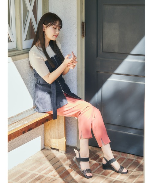 Realta(レアルタ)の「Realta(レアルタ)4cmウェッジソールキラキラビジューウェッジサンダル(サンダル・レディース・ピンク/ブラック/シルバー・S/M/L/LL)」の9枚目の写真