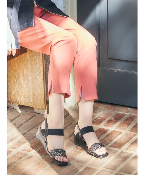 Realta(レアルタ)の「Realta(レアルタ)4cmウェッジソールキラキラビジューウェッジサンダル(サンダル・レディース・ピンク/ブラック/シルバー・S/M/L/LL)」の13枚目の写真