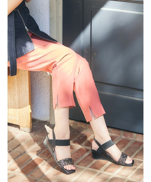 Realta(レアルタ)の「Realta(レアルタ)4cmウェッジソールキラキラビジューウェッジサンダル(サンダル・レディース・ピンク/ブラック/シルバー・S/M/L/LL)」の15枚目の写真