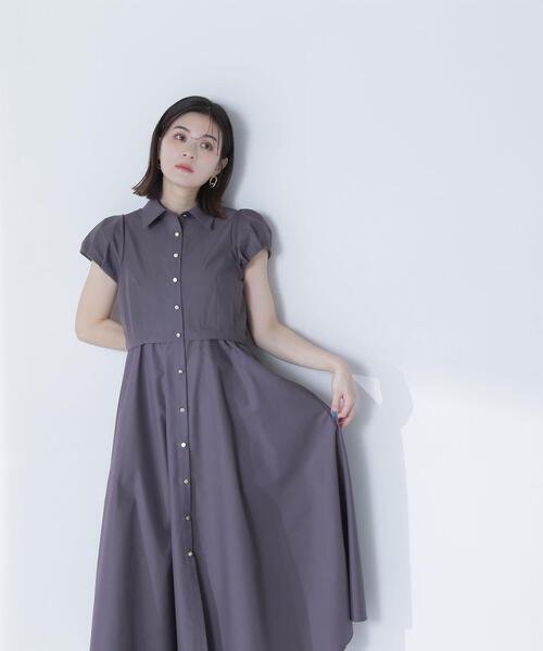 NATURAL BEAUTY BASIC(ナチュラルビューティーベーシック)の「◇タックパフシャツワンピース(シャツワンピース・レディース・チャコールグレー/ブルー/ネイビー・SMALL/MEDIUM)」の11枚目の写真