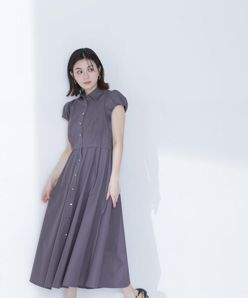 NATURAL BEAUTY BASIC(ナチュラルビューティーベーシック)の「◇タックパフシャツワンピース(シャツワンピース・レディース・チャコールグレー/ブルー/ネイビー・SMALL/MEDIUM)」の14枚目の写真