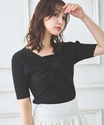 【WEB限定】リボンレイヤード風ニット