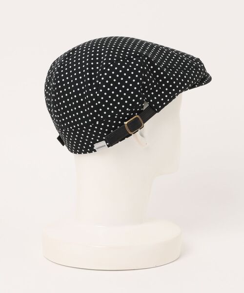 OVERRIDE（オーバーライド）の「OVERRIDE  COTTON DOT HUNTING / オーバーライド（ハンチング/ベレー帽・レディース・ブラック/ホワイト・58cm）」の3枚目の写真