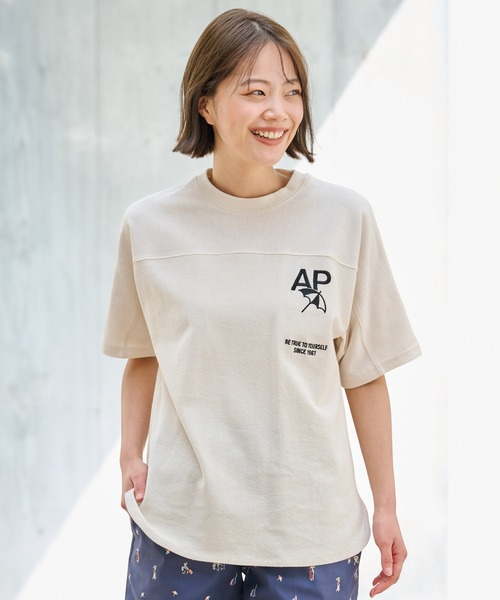 Arnold Palmer（アーノルドパーマー）の「APロゴ シェア フットボール Tシャツ（Tシャツ/カットソー・レディース・ブラック/アイボリー・XS/S/M/L/LL）」の2枚目の写真