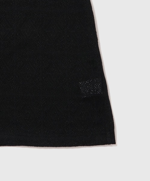 ADAM ET ROPE'（アダムエロペ）の「メッシュジャガード ボックスシルエット ニットポロ / ロングシーズン着用可能（ポロシャツ・メンズ・ブラック/イエロー系その他3/ライトグリーン・M/L）」の4枚目の写真