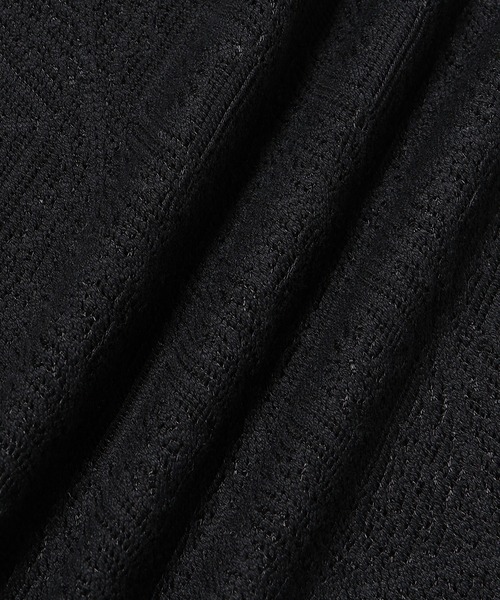 ADAM ET ROPE'（アダムエロペ）の「メッシュジャガード ボックスシルエット ニットポロ / ロングシーズン着用可能（ポロシャツ・メンズ・ブラック/イエロー系その他3/ライトグリーン・M/L）」の9枚目の写真