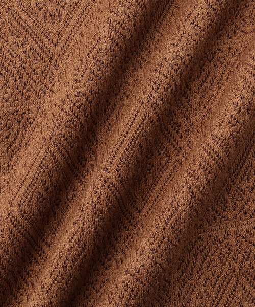 ADAM ET ROPE'（アダムエロペ）の「メッシュジャガード ボックスシルエット ニットポロ / ロングシーズン着用可能（ポロシャツ・メンズ・ブラック/イエロー系その他3/ライトグリーン・M/L）」の8枚目の写真