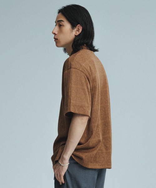 ADAM ET ROPE'（アダムエロペ）の「メッシュジャガード ボックスシルエット ニットポロ / ロングシーズン着用可能（ポロシャツ・メンズ・ブラック/イエロー系その他3/ライトグリーン・M/L）」の17枚目の写真