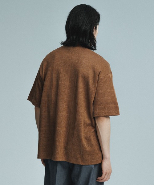 ADAM ET ROPE'（アダムエロペ）の「メッシュジャガード ボックスシルエット ニットポロ / ロングシーズン着用可能（ポロシャツ・メンズ・ブラック/イエロー系その他3/ライトグリーン・M/L）」の19枚目の写真