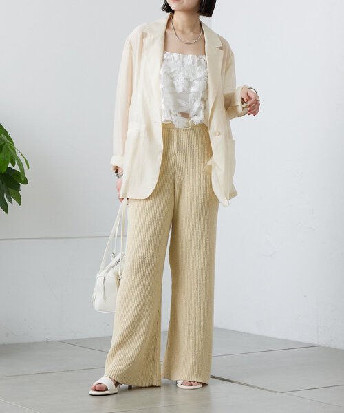 mystic（ミスティック）の「シアーリーフビスチェ（その他トップス・レディース・ピンク/オフホワイト/ブラック/イエロー・FREE）」の9枚目の写真