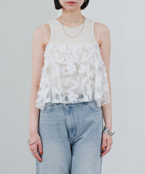 mystic（ミスティック）の「シアーリーフビスチェ（その他トップス・レディース・ピンク/オフホワイト/ブラック/イエロー・FREE）」の10枚目の写真