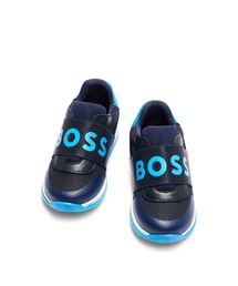 BOSS（ボス）の「キッズ スニーカー レザー/メッシュ ロゴストラップ（スニーカー）」
