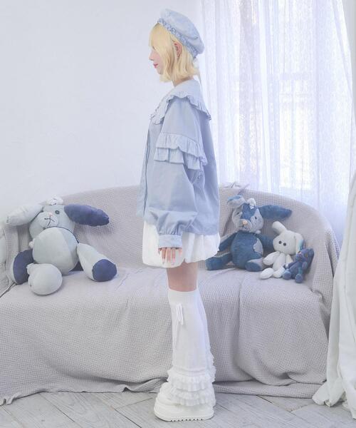 Whinny(ホワイニー)の「Whinny/ぷあぷあ綿雲もぐもぐブラウス(シャツ/ブラウス・レディース・ブラック/ホワイト/サックスブルー・FREE)」の9枚目の写真