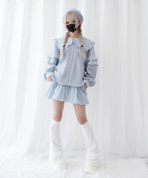 Whinny(ホワイニー)の「Whinny/ぷあぷあ綿雲もぐもぐブラウス(シャツ/ブラウス・レディース・ブラック/ホワイト/サックスブルー・FREE)」の12枚目の写真