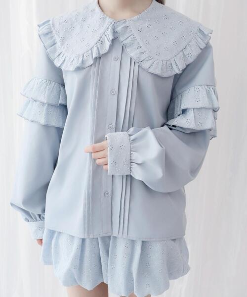 Whinny(ホワイニー)の「Whinny/ぷあぷあ綿雲もぐもぐブラウス(シャツ/ブラウス・レディース・ブラック/ホワイト/サックスブルー・FREE)」の14枚目の写真