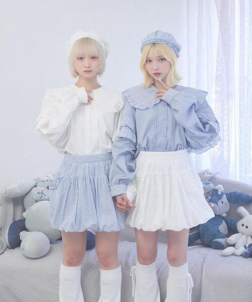 Whinny(ホワイニー)の「Whinny/ぷあぷあ綿雲もぐもぐブラウス(シャツ/ブラウス・レディース・ブラック/ホワイト/サックスブルー・FREE)」の22枚目の写真