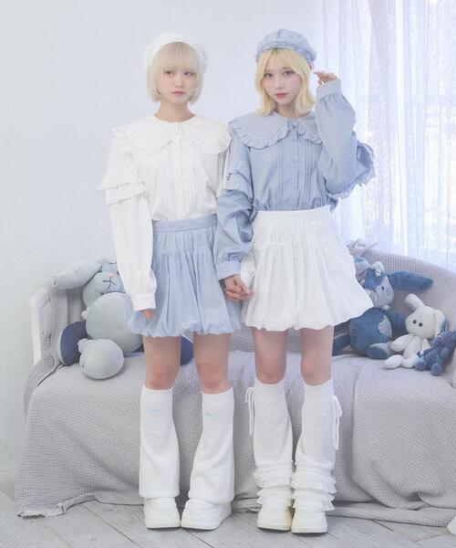 Whinny(ホワイニー)の「Whinny/ぷあぷあ綿雲もぐもぐブラウス(シャツ/ブラウス・レディース・ブラック/ホワイト/サックスブルー・FREE)」の16枚目の写真