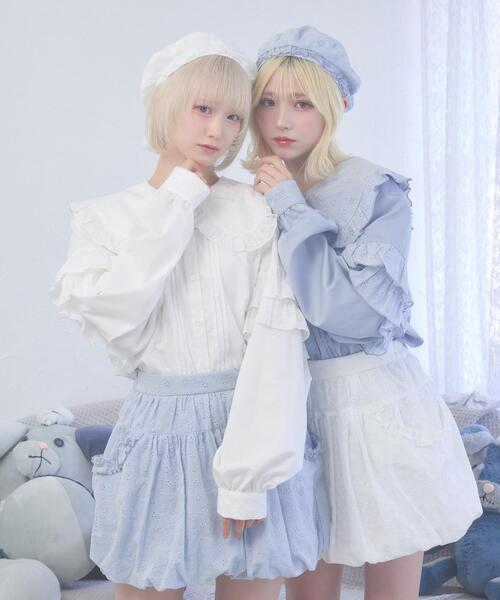 Whinny(ホワイニー)の「Whinny/ぷあぷあ綿雲もぐもぐブラウス(シャツ/ブラウス・レディース・ブラック/ホワイト/サックスブルー・FREE)」の17枚目の写真