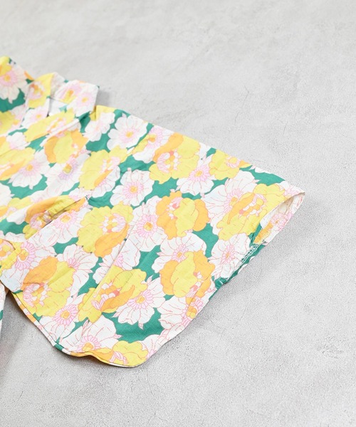 Ocean&Ground（オーシャン&グラウンド）の「レトロフラワー浴衣ミニ丈ワンピース（浴衣・キッズ・グリーン/レッド・90/100/110/120/130/140）」の6枚目の写真