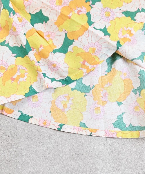 Ocean&Ground（オーシャン&グラウンド）の「レトロフラワー浴衣ミニ丈ワンピース（浴衣・キッズ・グリーン/レッド・90/100/110/120/130/140）」の7枚目の写真