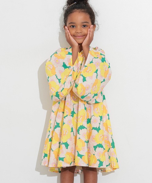 Ocean&Ground（オーシャン&グラウンド）の「レトロフラワー浴衣ミニ丈ワンピース（浴衣・キッズ・グリーン/レッド・90/100/110/120/130/140）」の21枚目の写真