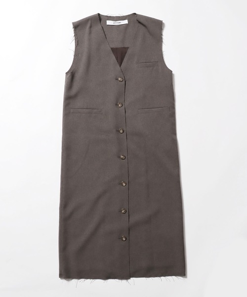 PROVOKE (プロヴォーク)の「PROVOKE/プロヴォーク student long vest ロングベスト 秋服 冬服(ベスト・レディース・ベージュ/グレー・FREE)」の2枚目の写真