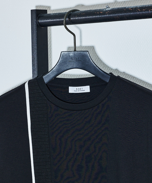5351 POUR LES HOMMES（ゴーサンゴーイチプールオム）の「【定番/人気】カラーブロック 半袖 Tシャツ（Tシャツ/カットソー・メンズ・ブラック/ホワイト・48/46/44/50）」の5枚目の写真