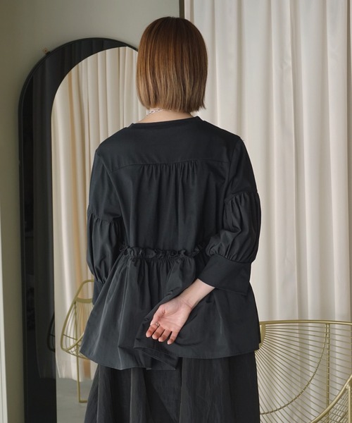 O'fmus(オフムス)の「【O'fmus】ドッキングフレアトップス ofmw25s039(Tシャツ/カットソー・レディース・ブラック/ホワイト・FREE)」の17枚目の写真