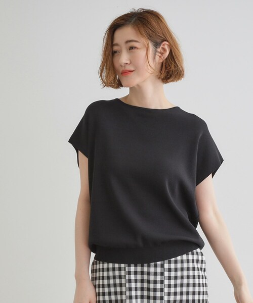 SOV. ソブ　ドライタッチ ニット フリル付き　38（M） 嬉しい機能付き】やわらかドライタッチシアーフレアスリーブ