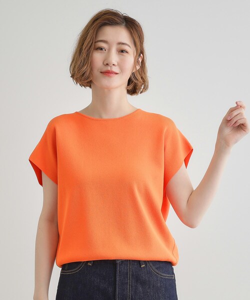 美品　phile オレンジ ニット　セーター ウール混きれい色ニット［日本製］（ニット/セーター）｜(花笑む