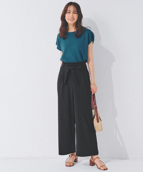 SOV. ソブ　ドライタッチ ニット フリル付き　38（M） セール】【嬉しい機能付き】やわらかドライタッチフレンチ