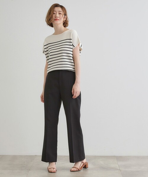 grove（グローブ）の「【嬉しい機能付き】やわらかドライタッチフレンチスリーブニット（ニット/セーター・レディース・ベージュ/オレンジ/ブラック/ブルーグリーン/オフホワイト/ホワイト系5・02/03/01/04/05）」の15枚目の写真