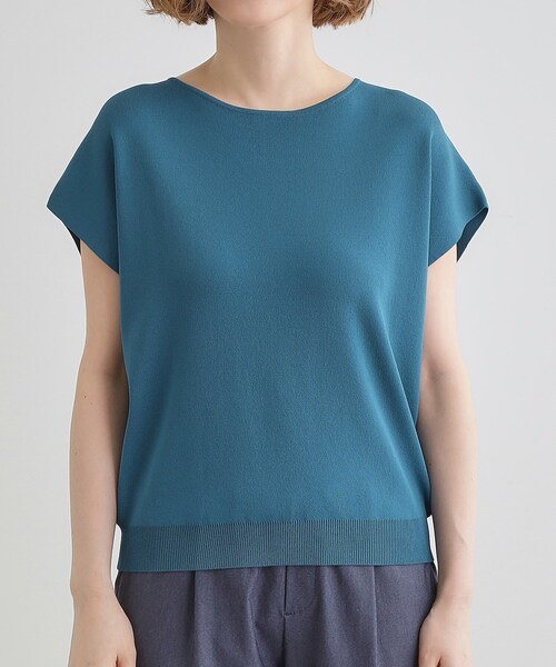 grove（グローブ）の「【嬉しい機能付き】やわらかドライタッチフレンチスリーブニット（ニット/セーター・レディース・ベージュ/オレンジ/ブラック/ブルーグリーン/オフホワイト/ホワイト系5・02/03/01/04/05）」の18枚目の写真