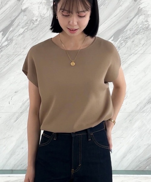SOV. ソブ　ドライタッチ ニット フリル付き　38（M） Sov. / チュールフリルニット(SALE) TOPS Night STORE | ダブル