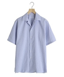 Errico Formicola / エリコ フォルミコラ：CESARE M/C Open Collar S/S Shirts STRIPE：1-34215-1[MUS]