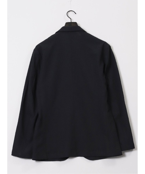 TAKA-Q(タカキュー)の「【ストレッチ 吸水速乾 ウォッシャブル】タカキュー ドットエア サッカーチェック 2ボタン シャツジャケット(テーラードジャケット・メンズ・ネイビー/ブラック・X-LARGE/LARGE/MEDIUM)」の13枚目の写真