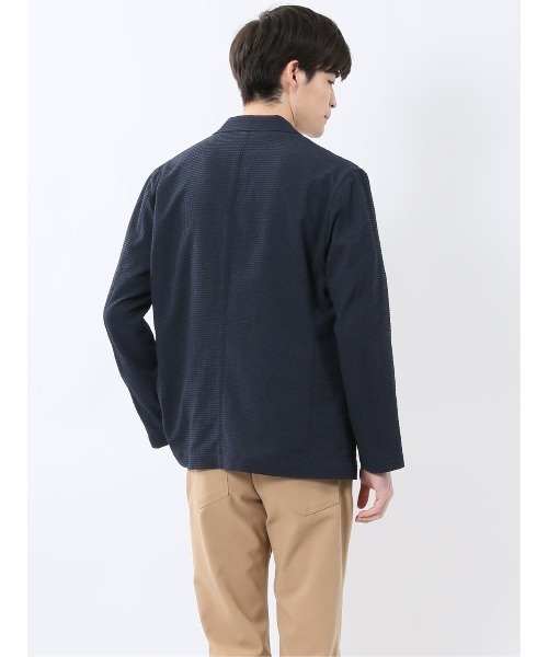 TAKA-Q(タカキュー)の「【ストレッチ 吸水速乾 ウォッシャブル】タカキュー ドットエア サッカーチェック 2ボタン シャツジャケット(テーラードジャケット・メンズ・ネイビー/ブラック・X-LARGE/LARGE/MEDIUM)」の16枚目の写真