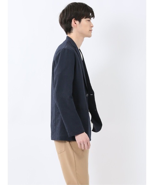 TAKA-Q(タカキュー)の「【ストレッチ 吸水速乾 ウォッシャブル】タカキュー ドットエア サッカーチェック 2ボタン シャツジャケット(テーラードジャケット・メンズ・ネイビー/ブラック・X-LARGE/LARGE/MEDIUM)」の17枚目の写真