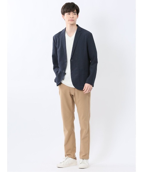 TAKA-Q(タカキュー)の「【ストレッチ 吸水速乾 ウォッシャブル】タカキュー ドットエア サッカーチェック 2ボタン シャツジャケット(テーラードジャケット・メンズ・ネイビー/ブラック・X-LARGE/LARGE/MEDIUM)」の18枚目の写真