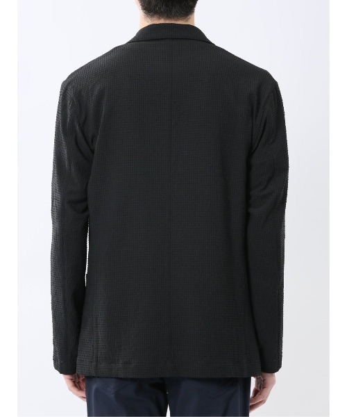 TAKA-Q(タカキュー)の「【ストレッチ 吸水速乾 ウォッシャブル】タカキュー ドットエア サッカーチェック 2ボタン シャツジャケット(テーラードジャケット・メンズ・ネイビー/ブラック・X-LARGE/LARGE/MEDIUM)」の9枚目の写真