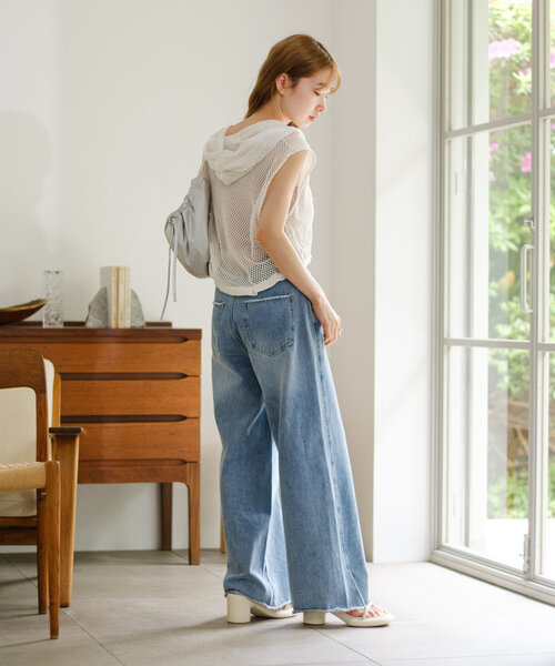 Kastane(カスタネ)の「*【S.Lサイズ展開】メッシュノースリパーカー(パーカー・レディース・ブラック/ホワイト・SMALL/LARGE)」の20枚目の写真