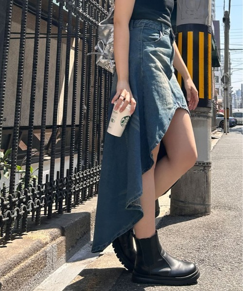 【即日発送】todayful Cottonline Stitch デニムスカート TODAYFUL（トゥデイフル）の「コットンリネンステッチスカート