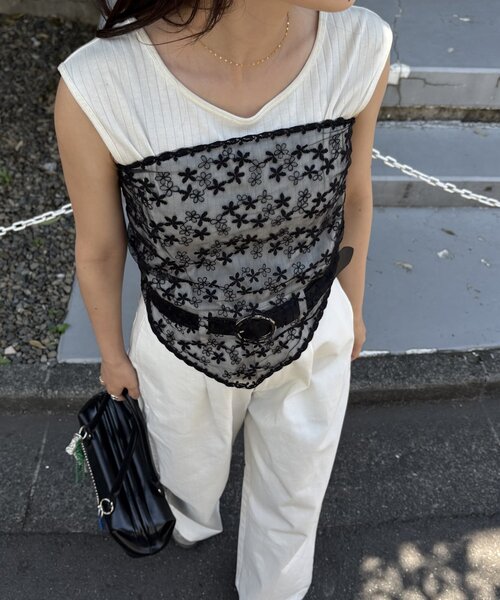 CIAOPANIC TYPY（チャオパニックティピー）の「【lil】レースバブーシュカ（その他ヘアアクセサリー・レディース・ホワイト/ブラック・ONE SIZE）」の9枚目の写真