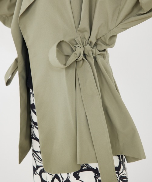 qualite（カリテ）の「【撥水/接触冷感】ボックスタックダブルジャケット（トレンチコート・レディース・アイボリー/カーキ・38/36）」の12枚目の写真