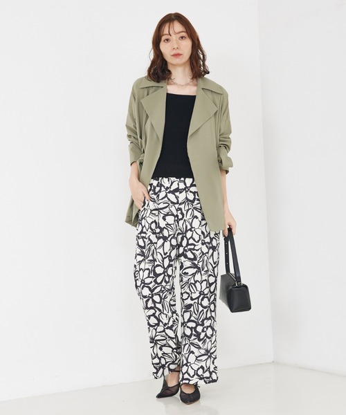 qualite（カリテ）の「【撥水/接触冷感】ボックスタックダブルジャケット（トレンチコート・レディース・アイボリー/カーキ・38/36）」の17枚目の写真