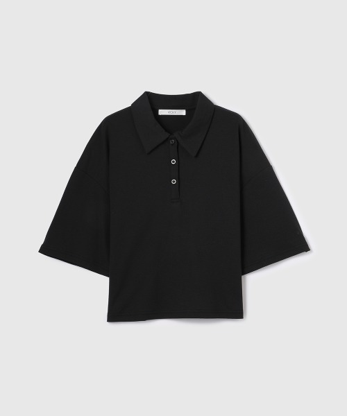 VICKY（ビッキー）の「【汗染み防止】ポロトップス≪セットアップ対応/洗濯機で洗える≫（Tシャツ/カットソー・レディース・オフホワイト/チャコールグレー/ブラック・M）」の2枚目の写真